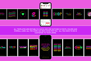 Neon Instagram Quotes Bundle, a Social Media Template by SunshineStudioBoutique (Thumbnail 5 of 6)