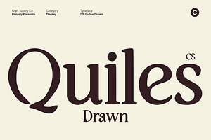 CS Quiles Drawn, a Serif Font by Craft Supply Co.