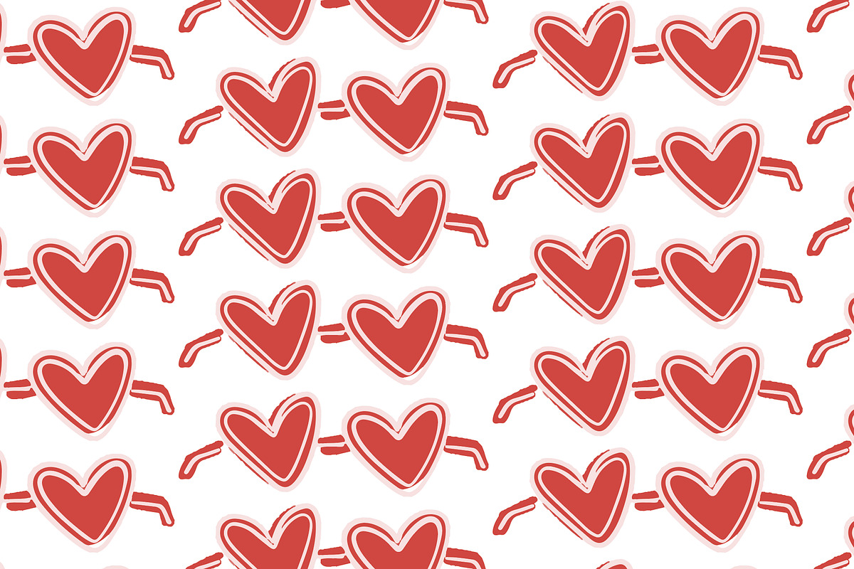 Hand Drawn Valentine Pattern Glasses, an Illustration by SarahOMaryDesigns (Photo 3 of 4)