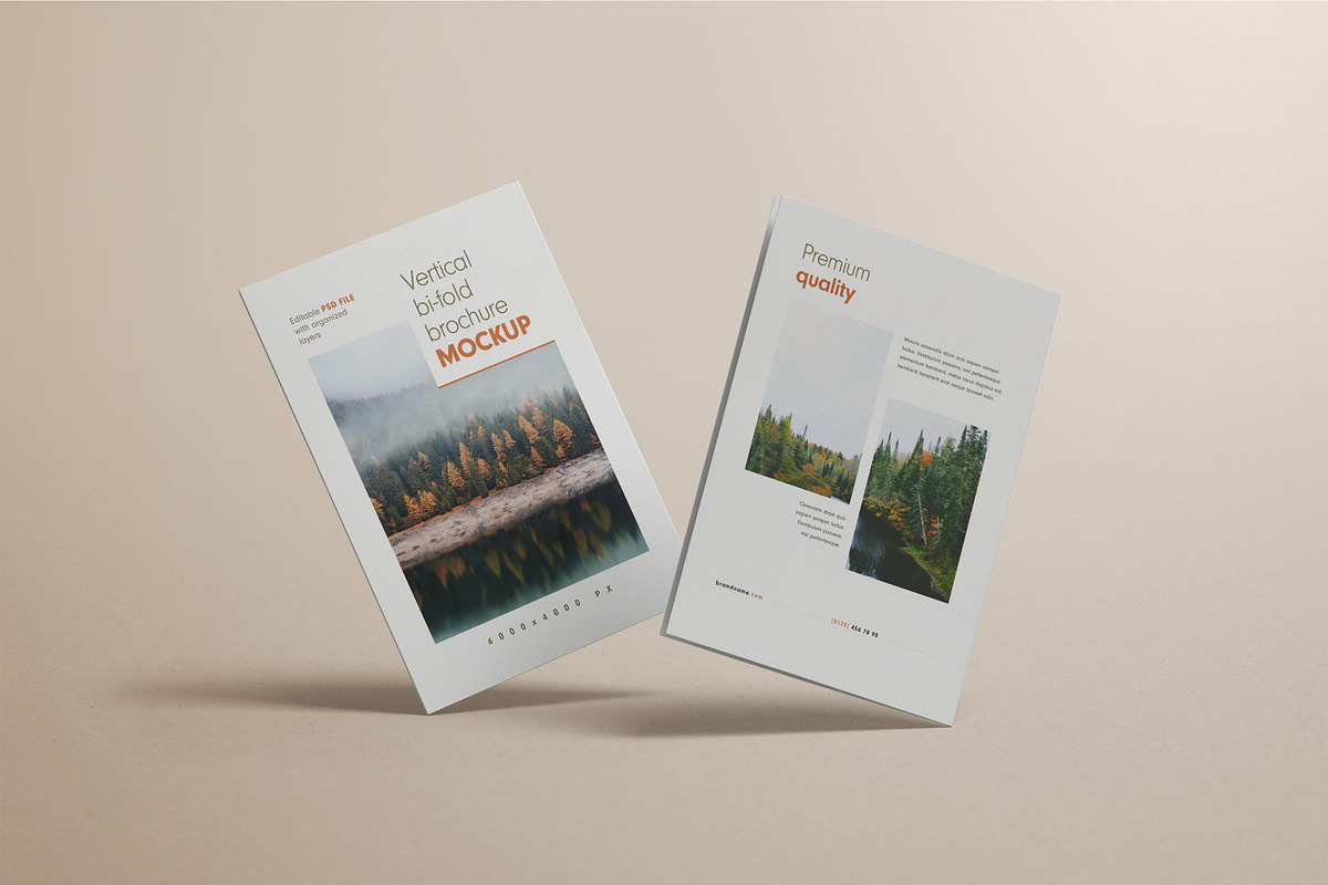 Bifold Vertical Brochure Mockup, a Print Template by mockupatelier (Photo 7 of 13)