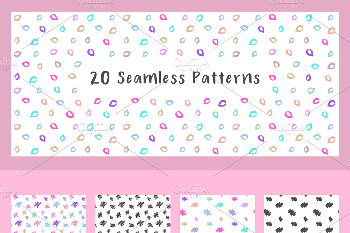20 Seamless Patterns, a Pattern Graphic by vectorbugs (Photo 2 of 8)