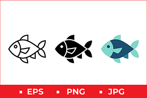 Fish Icon Vector Design, a Solid Icon by Artonix