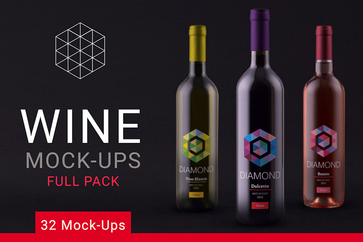 Wine Mock up Full Pack, a Product Mockup by All Design Store (Photo 1 of 2)