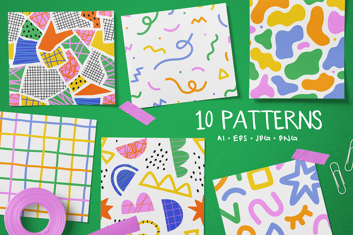 Colorful Pattern Set, a Pattern Graphic by Dedraw Studio (Photo 1 of 14)
