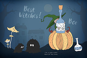 Cute Halloween Collection, an Illustration by Eva Katerina (Thumbnail 2 of 19)