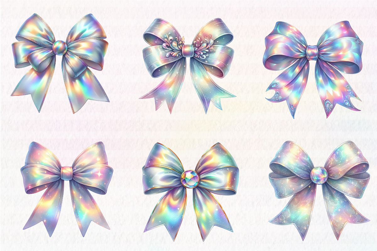 Iridescent Christmas bow, an Illustration by CreationArt (Photo 3 of 6)