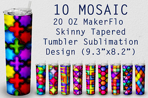 10 Tumbler Tapered Mosaic Wrap, a Print Template by Kseniya-Omega