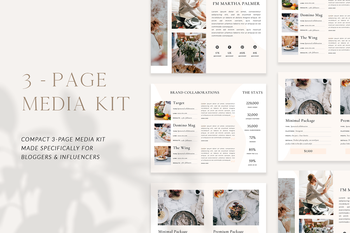 3-Page Media Kit For Bloggers, a Brochure Template by Ralony (Photo 1 of 5)