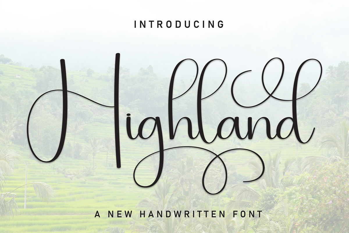 Highland | Script Font, a Handwritten Font by Scratchones (Photo 1 of 9)