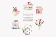 strawberry watercolor clipart set, a Decorative Illustration by Patishop Art (Thumbnail 2 of 8)