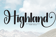 Highland | Script Font, a Handwritten Font by Scratchones (Thumbnail 1 of 9)