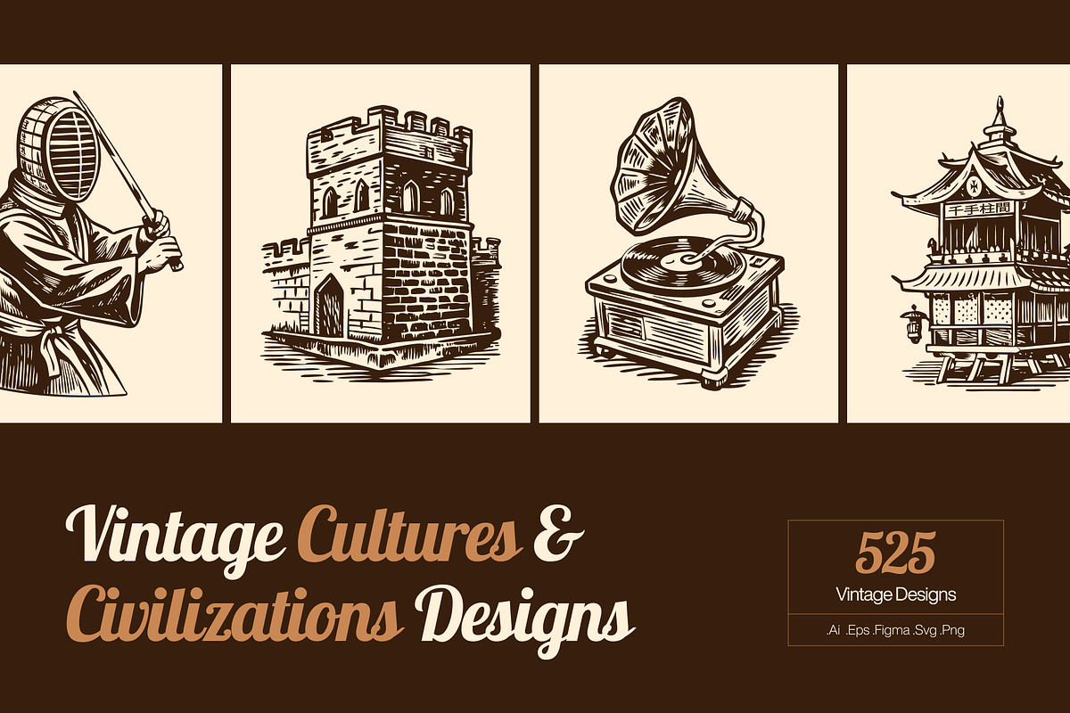 Vintage Cultures and Civilization, a Person Illustration by Creative Stall (Photo 1 of 33)