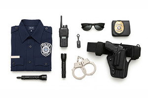 Police Officer Uniform & Gear Pack, an Object Illustration by StockVerse Creative
