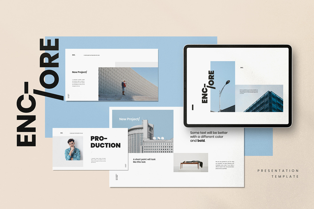 ENCORE - Minimal Clean Powerpoint, a Presentation Template by Dirtytemp Studio (Photo 1 of 8)