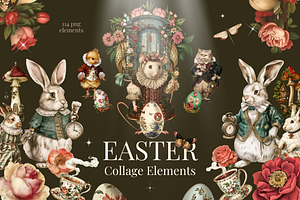 Easter Vintage Collage Elements
