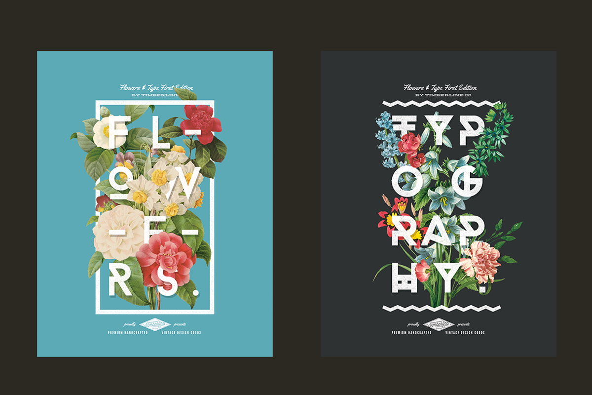 Flowers And Type, a Layer Style Add-On by Timberline Co (Photo 2 of 8)