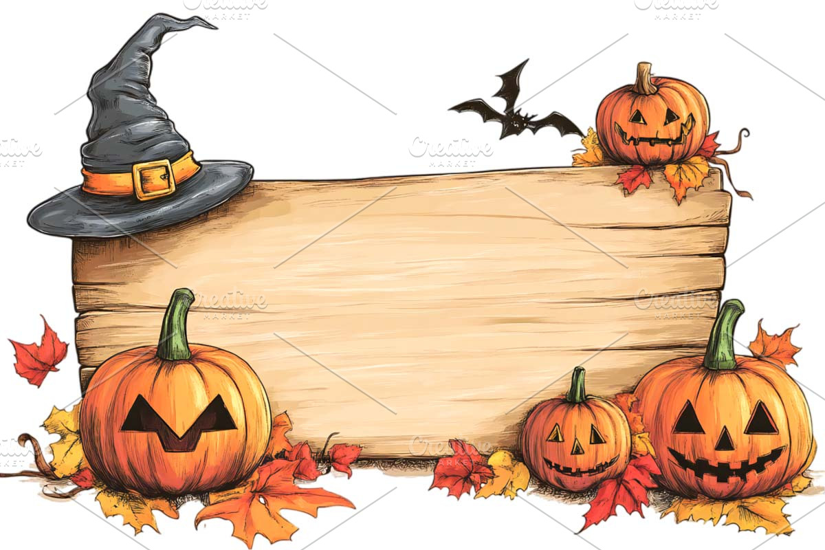 Wooden Blank Sign Halloween, a Templates & Theme by VetalStock