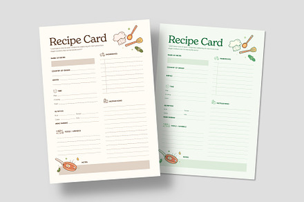 Recipe Card Template, a Card Template by BrandPacks