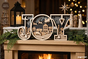 Joy Christmas Shadow Box Laser Cut, a Decorative Illustration by svgocean (Thumbnail 2 of 3)