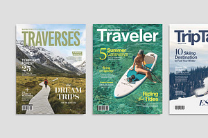 Travel Magazine Cover Templates Set