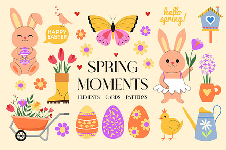 Spring moments - clipart, cards