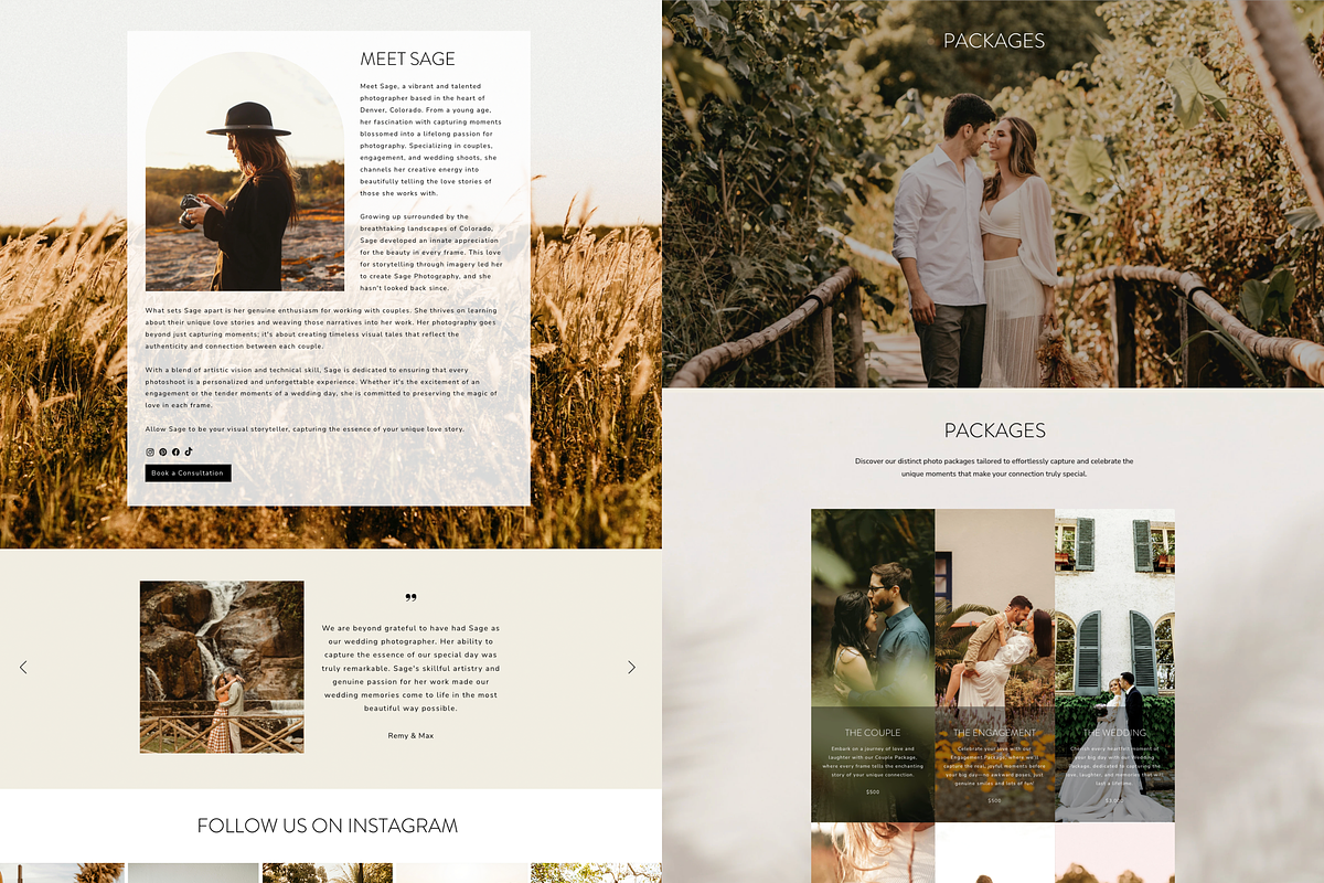 Wedding Photographer Website WIX, a Wix Template by Warmsoulgallery (Photo 3 of 10)