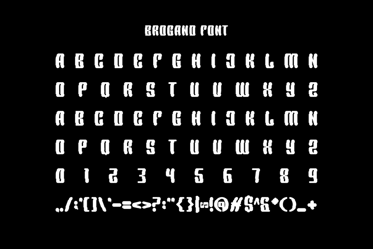 Brogand - Glitch Font, a Sans Serif Font by Iqsiart Studio (Photo 2 of 6)