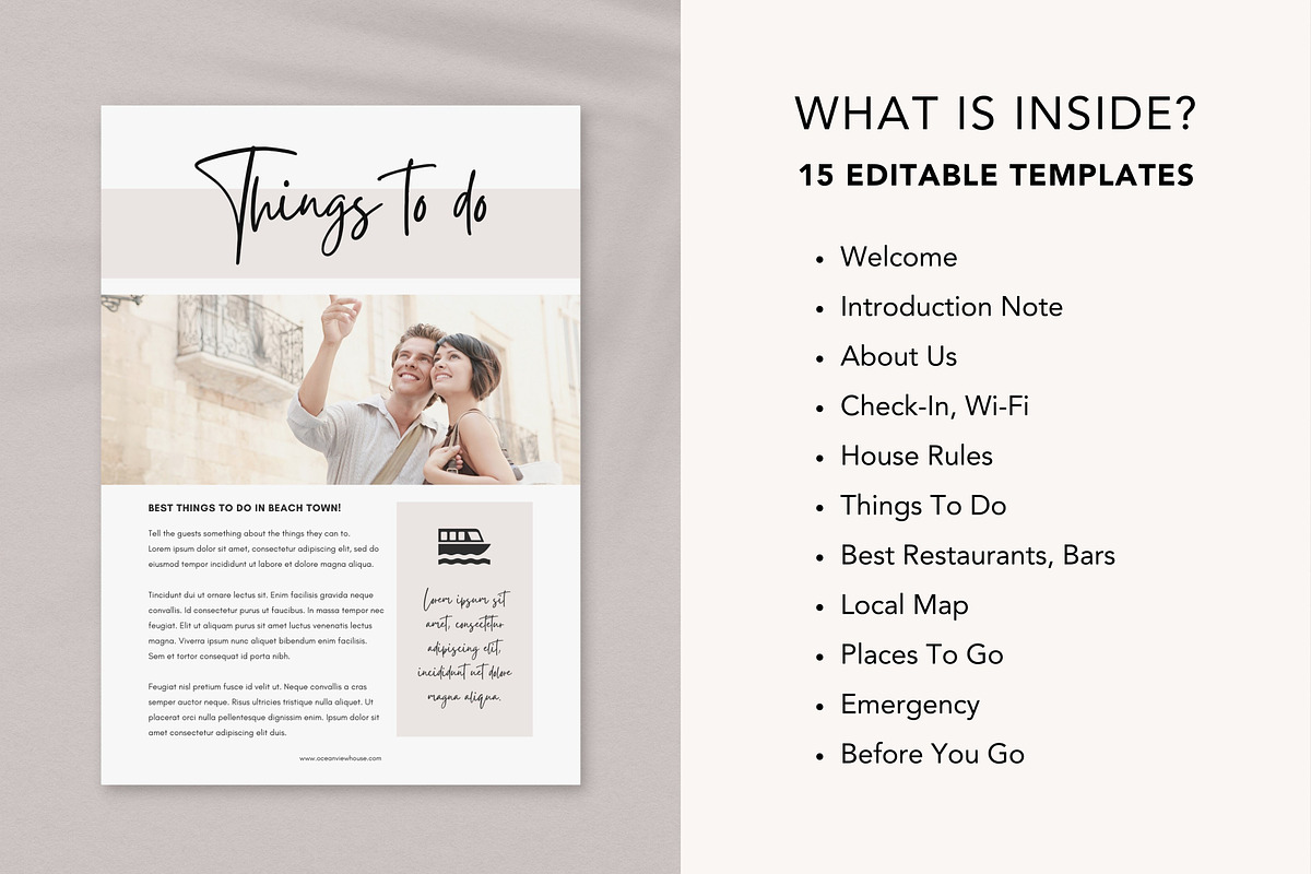 Airbnb Welcome Book Template Canva, a Brochure Template by DeeBeeDesign (Photo 2 of 10)