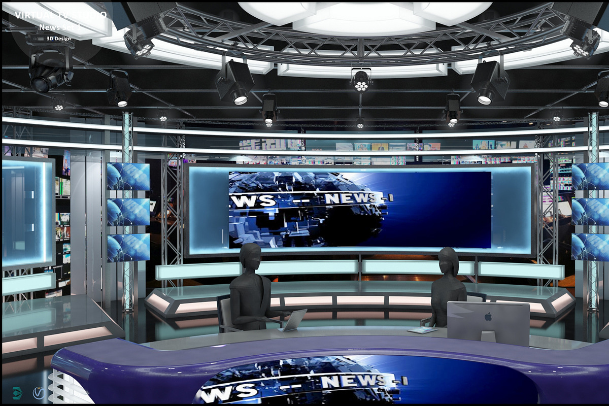 Virtual TV Studio News Set 1, an Architecture 3D Model by akerStudio (Photo 8 of 57)