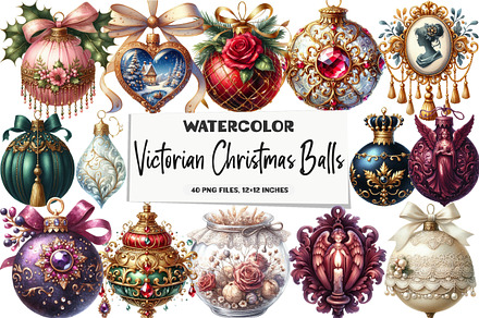 Victorian Christmas Balls Clipart