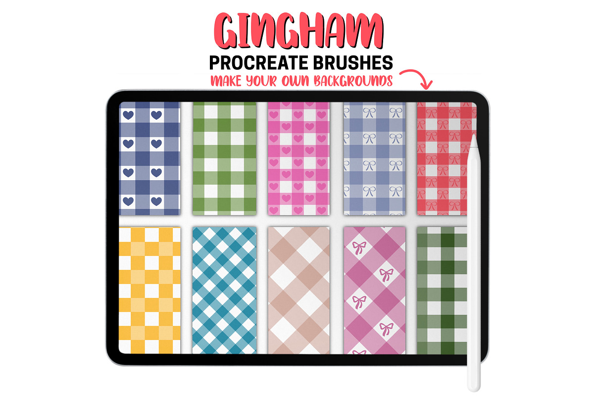 Gingham Procreate Pattern Brushes, a Brush Add-On by Brush Lab (Photo 7 of 8)