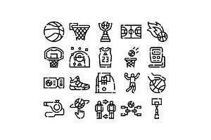 Basketball sport game icons and, an Object Graphic by pikepicture