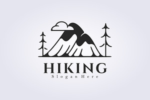 vintage mountain hiking logo, a Branding & Logo Template by Lodzrov