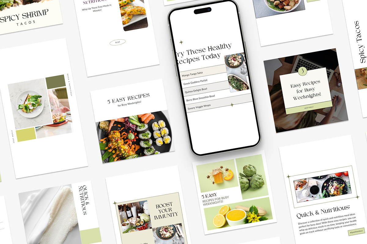 Minimal Food Canva Instagram Set, a Social Media Template by VeliusCreativeStudio (Photo 10 of 10)