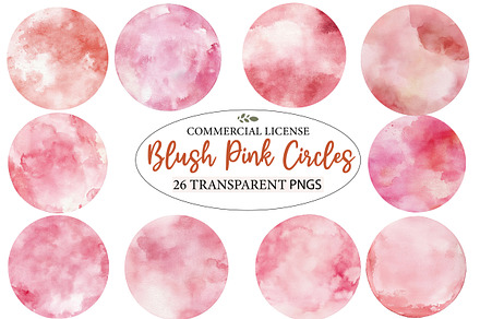 Blush Pink Watercolor Circles, an Illustration by Designworld