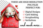 Whimsical Valentine Bunny Clipart, an Illustration by Daily.Designs (Thumbnail 2 of 6)