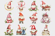 Watercolor Strawberry Gnome clipart, a Seasonal Illustration by Design Market (Thumbnail 2 of 4)