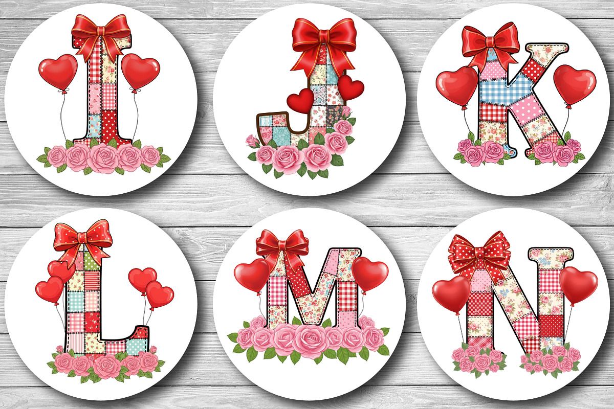 Valentine Patchwork Ornament Alphabe, a Graphic by CraftArtStudio (Photo 3 of 6)