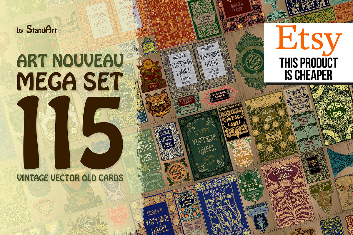 Covers Art Nouveau - mega set, a Decorative Illustration by Stanislav Kharchevskyi (Photo 1 of 10)