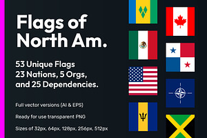 Flags of North America Square Icons