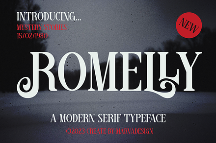 Romelly - A Modern Serif Font, a Serif Font by Marvadesign
