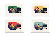 Couple watching TV, a Person Illustration by Masha Tace (Thumbnail 2 of 2)
