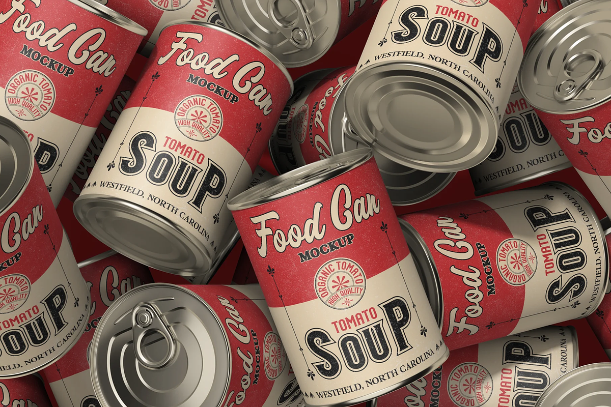 Food Can Packaging Mockup, a Packaging Mockup by graphicsauce (Photo 2 of 4)