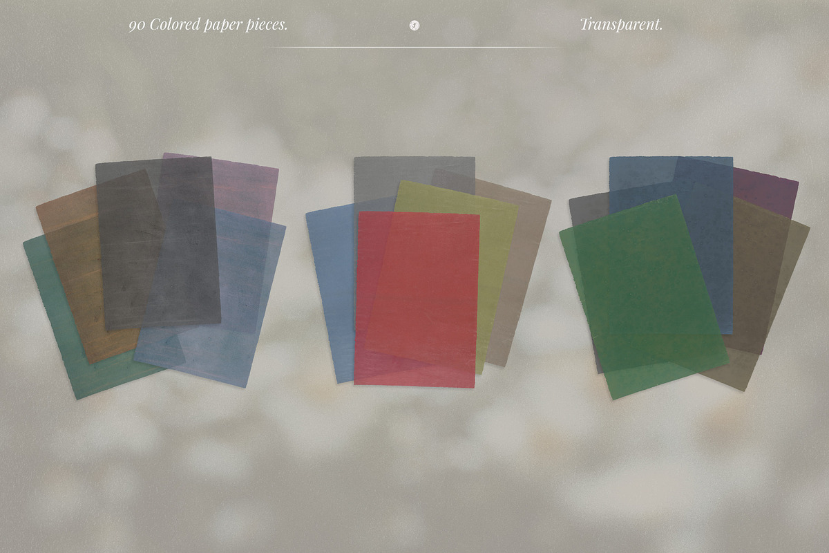 Transparent Colored Paper Textures, a Texture Graphic by Freezerondigital