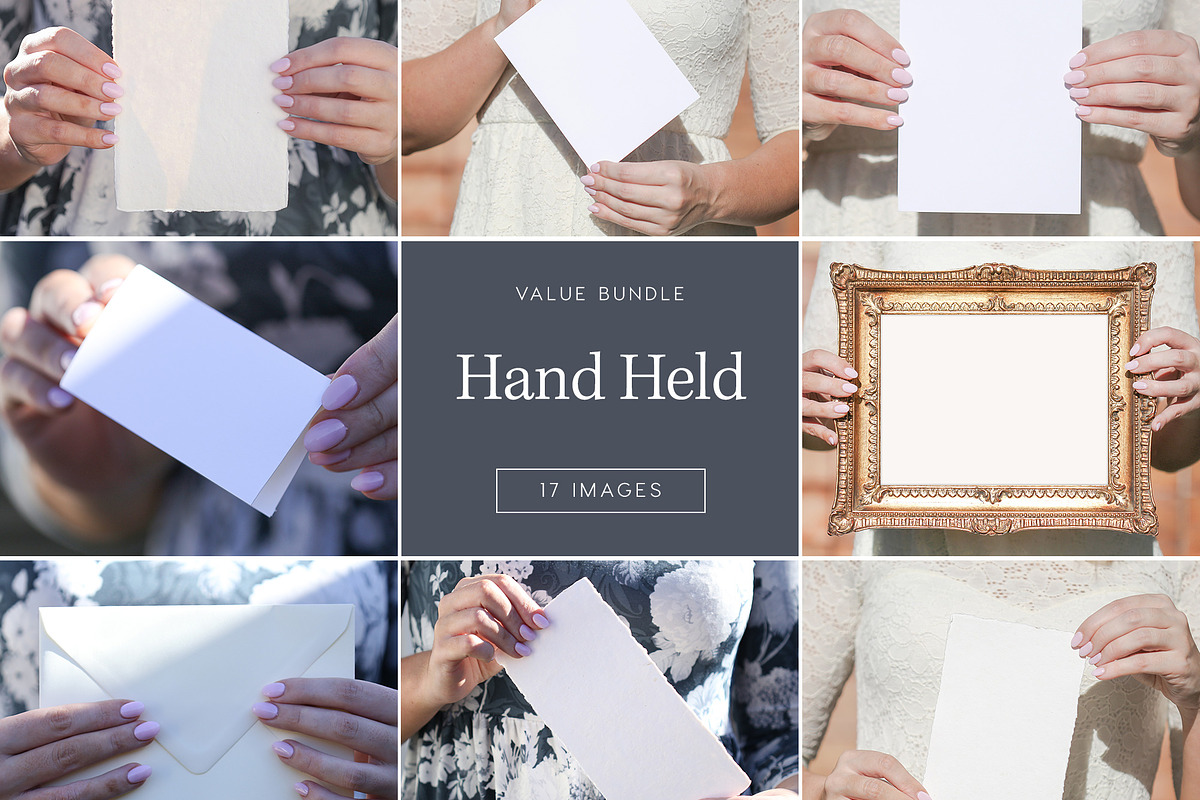 Hand held  invite mock up bundle stock photo containing mockup and mock up, an Arts & Entertainment Photo by Mockette (Photo 1 of 2)