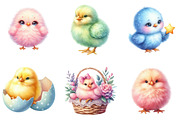 Pastel Chicks Clipart, an Illustration by DreamArtGraphic (Thumbnail 3 of 5)
