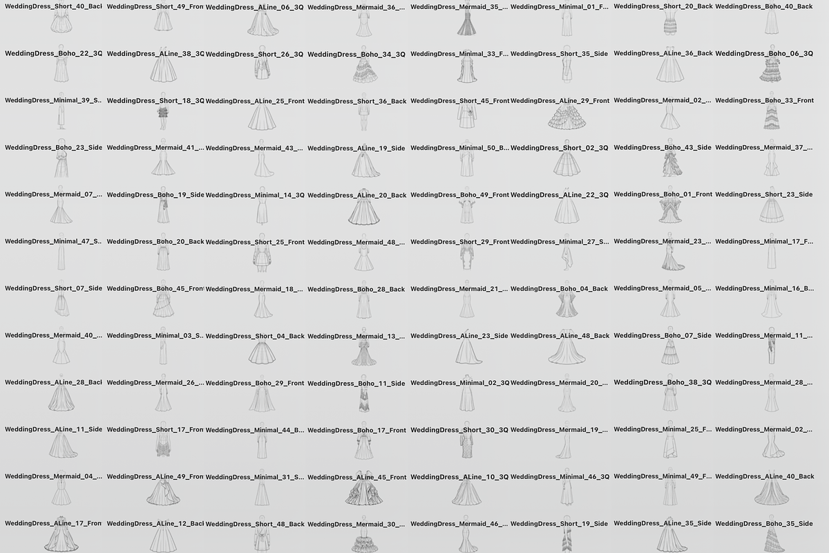 230 Wedding Dress Stamp Brushes, a Brush Add-On by Selentaori Studio (Photo 2 of 12)