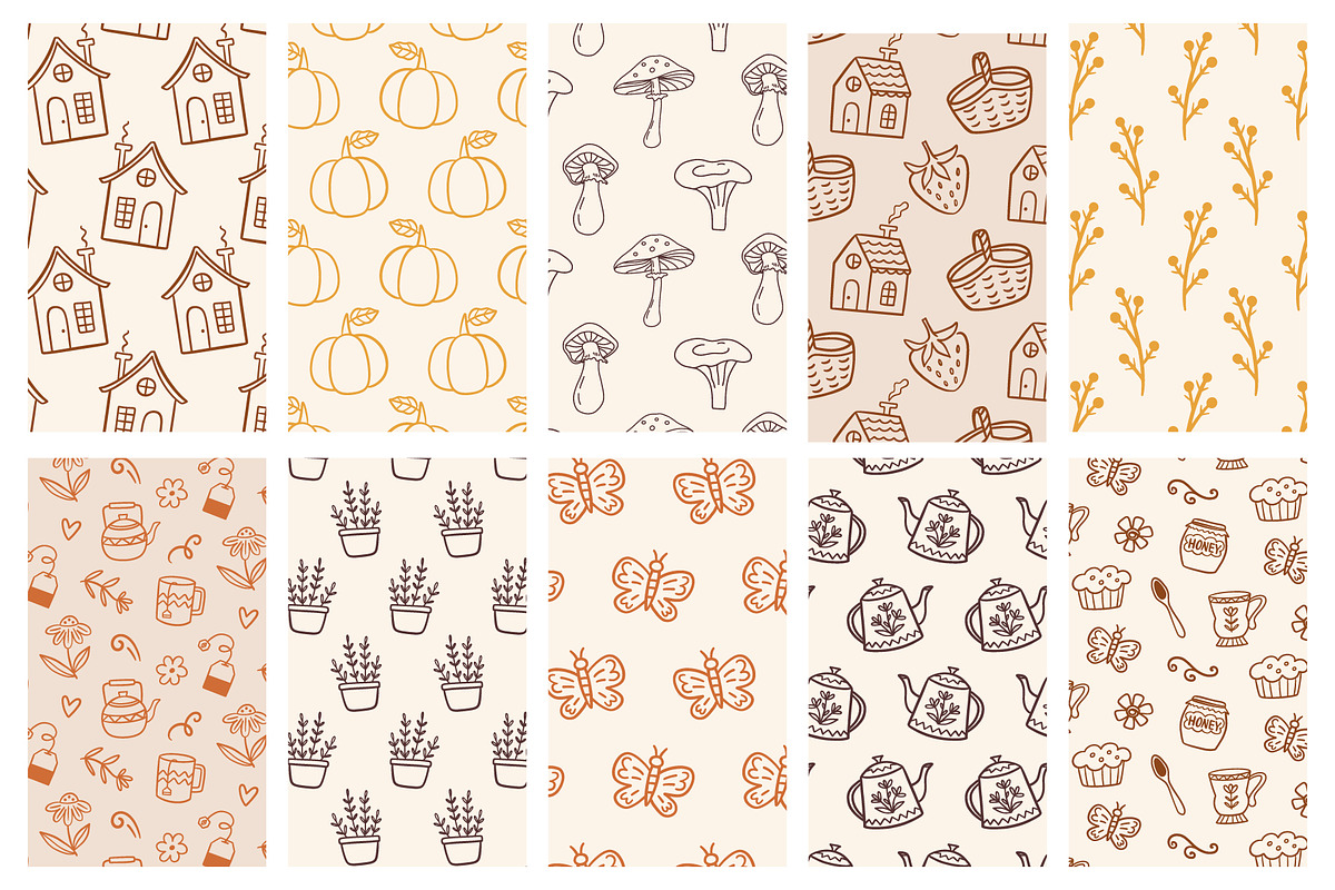AUTUMN Cozy Clip Art and Patterns, a Graphic by Katrinelly (Photo 9 of 13)