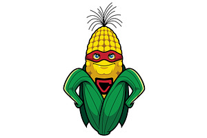 Corn Superhero Mascot