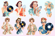 Retro Pin Up Girl PNGs,, a Graphic by CitraGraphics (Thumbnail 2 of 4)